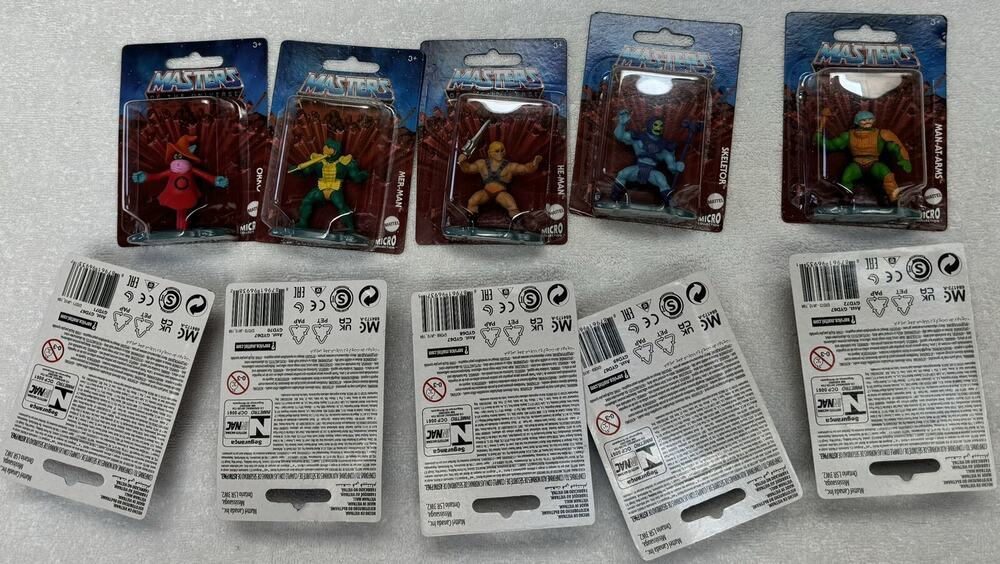 (2) Sets Of 5 Masters of the Universe He-Man Mattel Micro Collection Figures